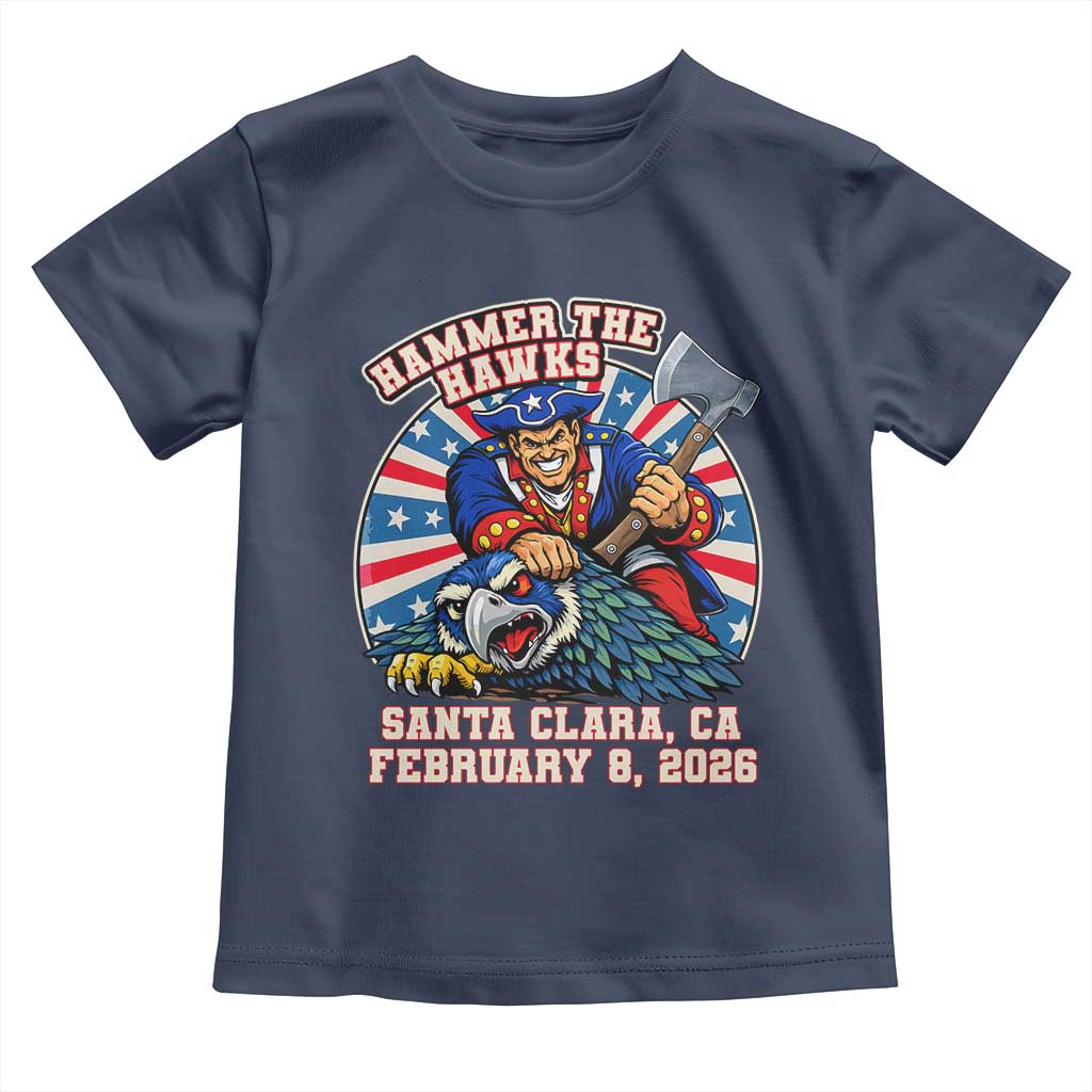 Funny Football Rivarly Toddler T Shirt Hammer The Hawk New England Minutemen Championship TS11 Navy Print Your Wear