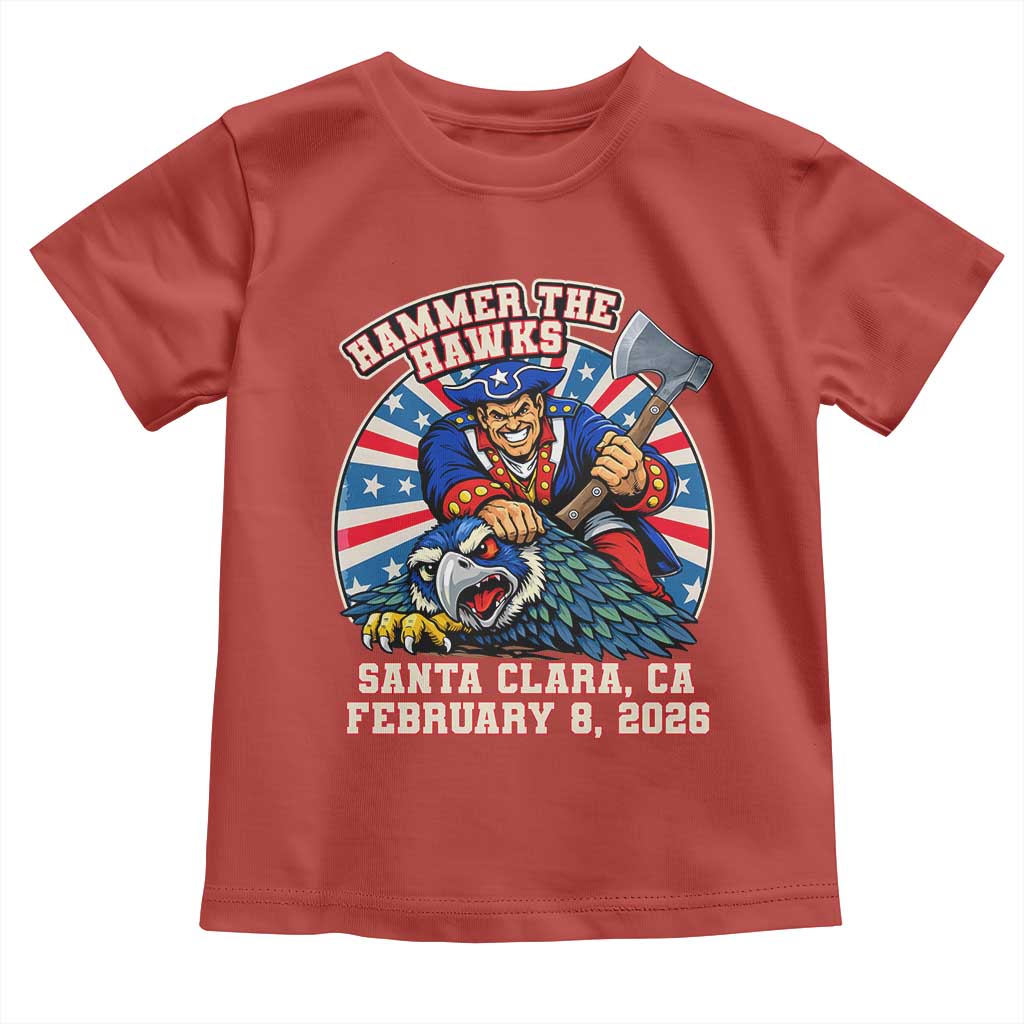 Funny Football Rivarly Toddler T Shirt Hammer The Hawk New England Minutemen Championship TS11 Red Print Your Wear