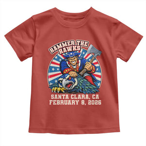 Funny Football Rivarly Toddler T Shirt Hammer The Hawk New England Minutemen Championship TS11 Red Print Your Wear