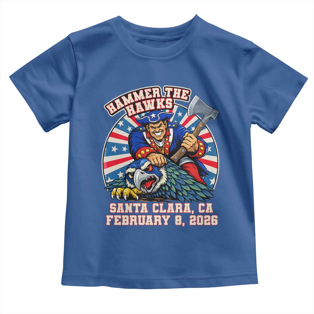 Funny Football Rivarly Toddler T Shirt Hammer The Hawk New England Minutemen Championship TS11 Royal Blue Print Your Wear
