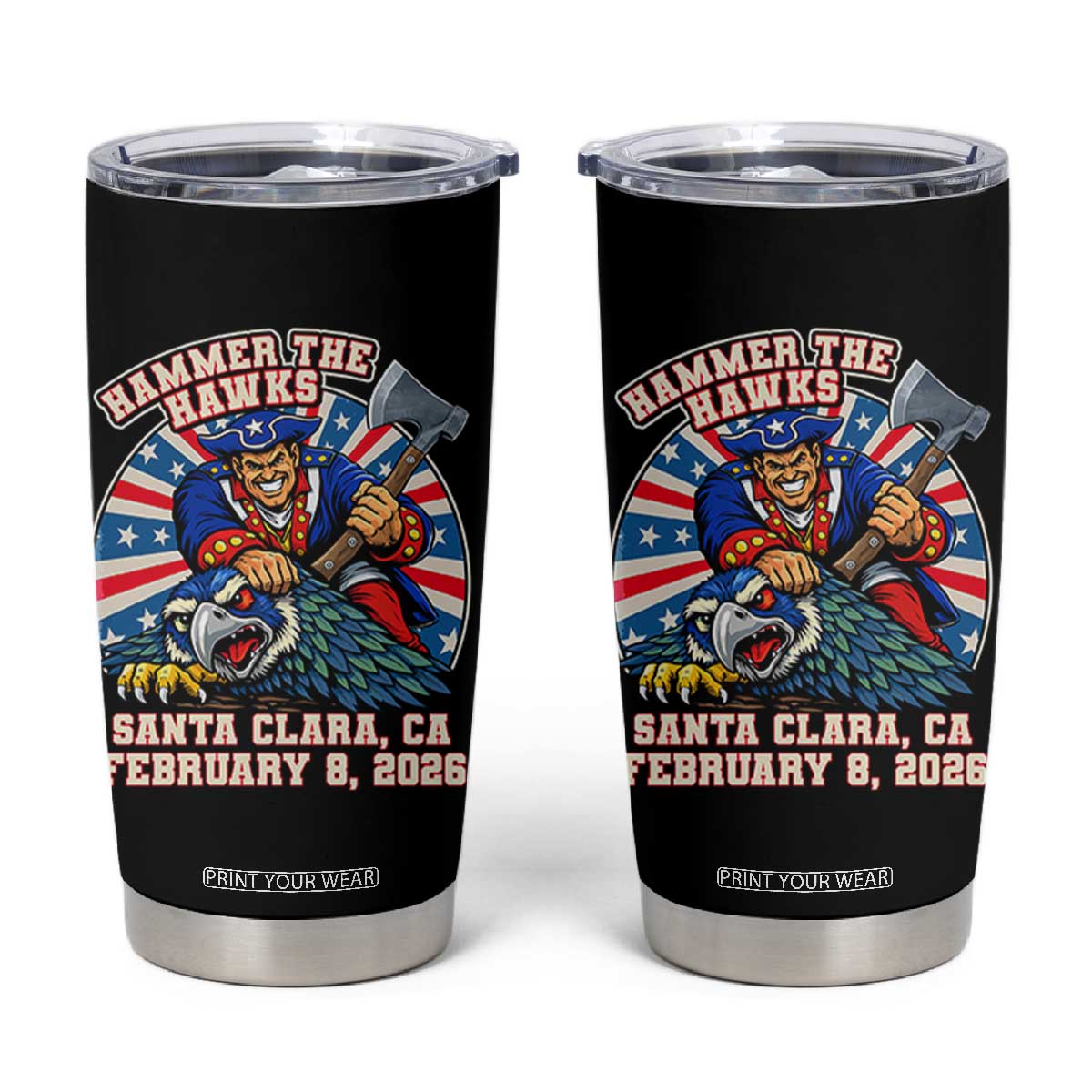 Funny Football Rivarly Tumbler Cup Hammer The Hawk New England Minutemen Championship TS11 Black Print Your Wear