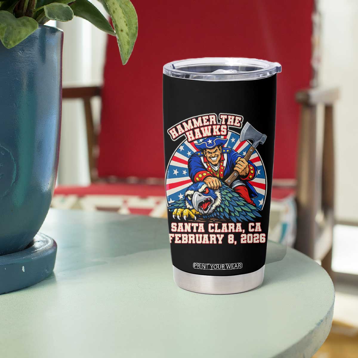 Funny Football Rivarly Tumbler Cup Hammer The Hawk New England Minutemen Championship TS11 Print Your Wear