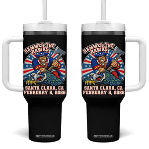 Funny Football Rivarly Tumbler With Handle Hammer The Hawk New England Minutemen Championship TS11 One Size: 40 oz Black Print Your Wear