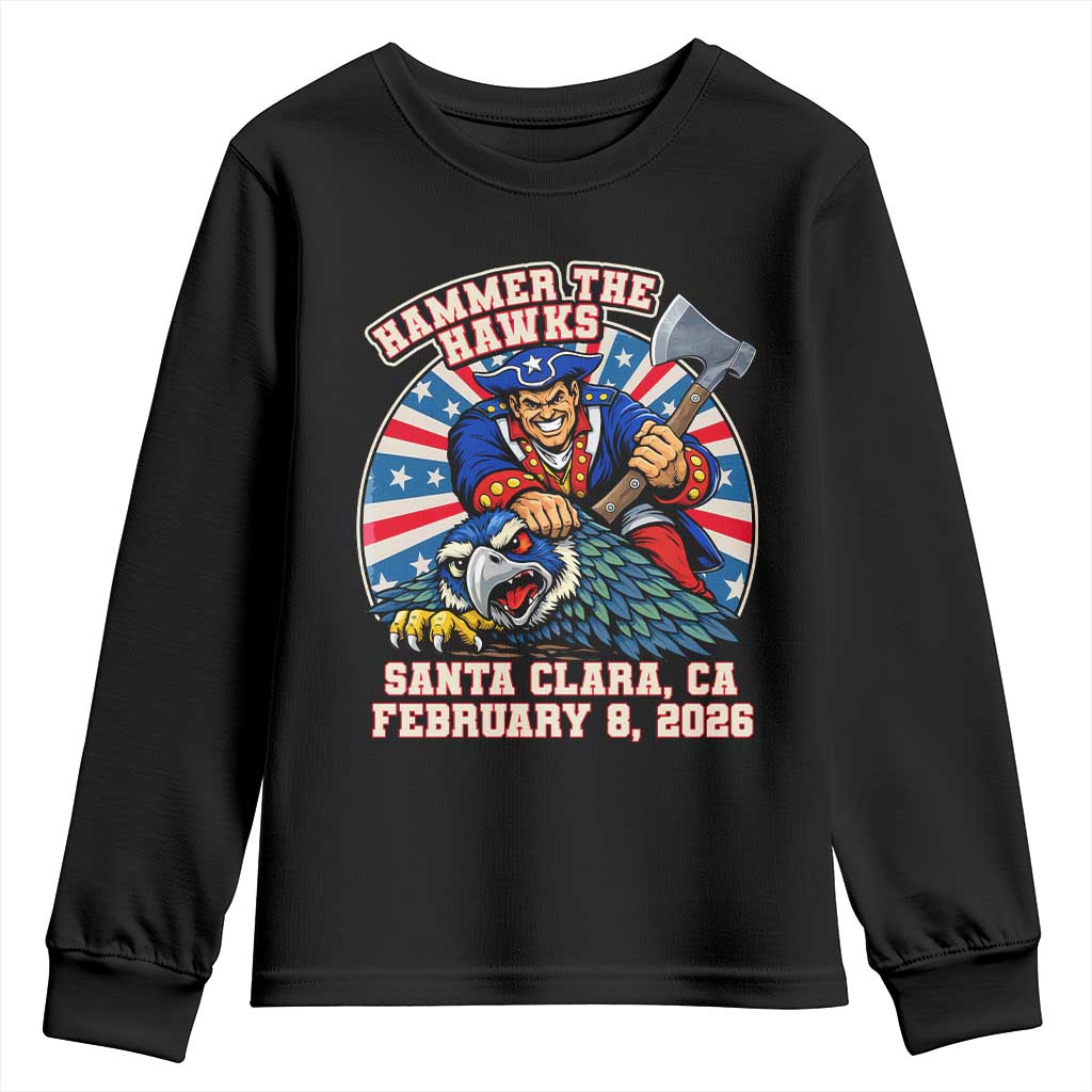 Funny Football Rivarly Youth Sweatshirt Hammer The Hawk New England Minutemen Championship TS11 Black Print Your Wear