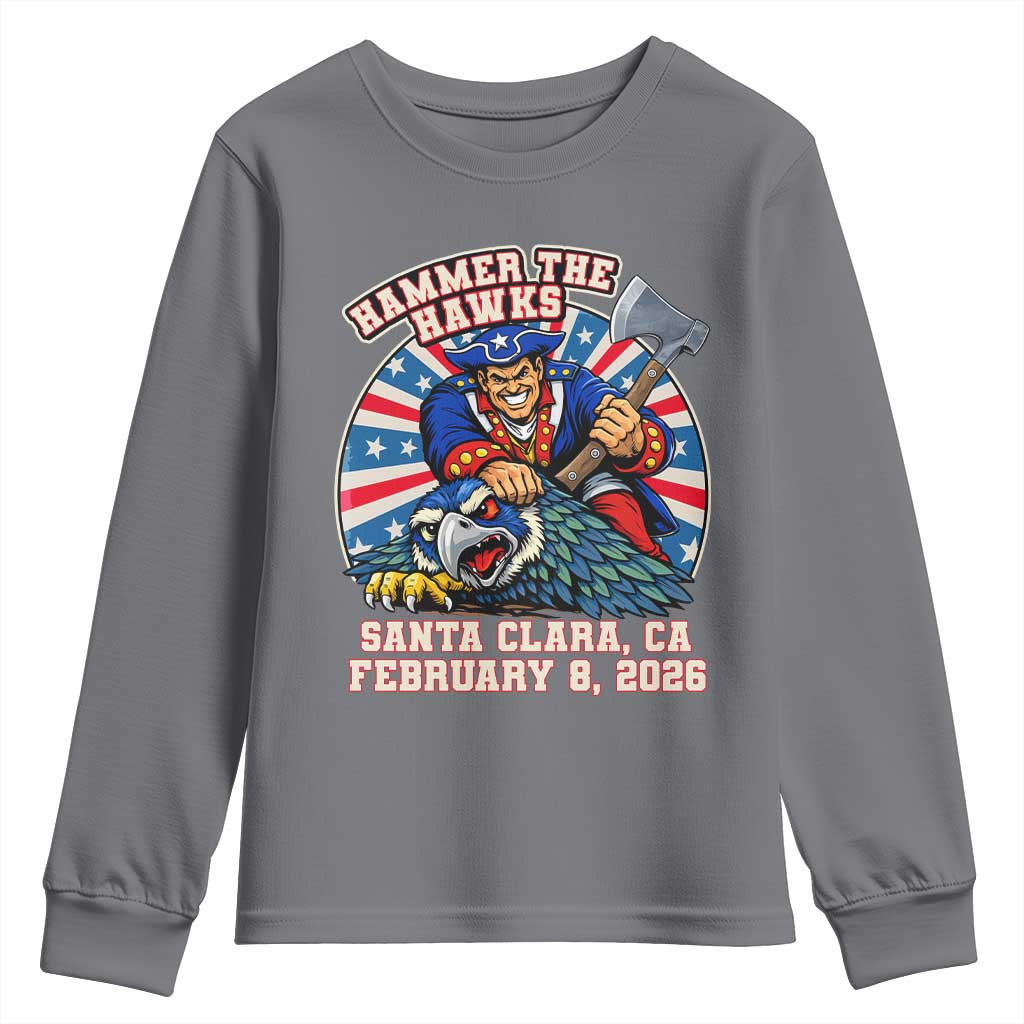 Funny Football Rivarly Youth Sweatshirt Hammer The Hawk New England Minutemen Championship TS11 Charcoal Print Your Wear