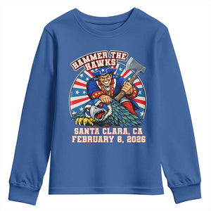 Funny Football Rivarly Youth Sweatshirt Hammer The Hawk New England Minutemen Championship TS11 Royal Blue Print Your Wear