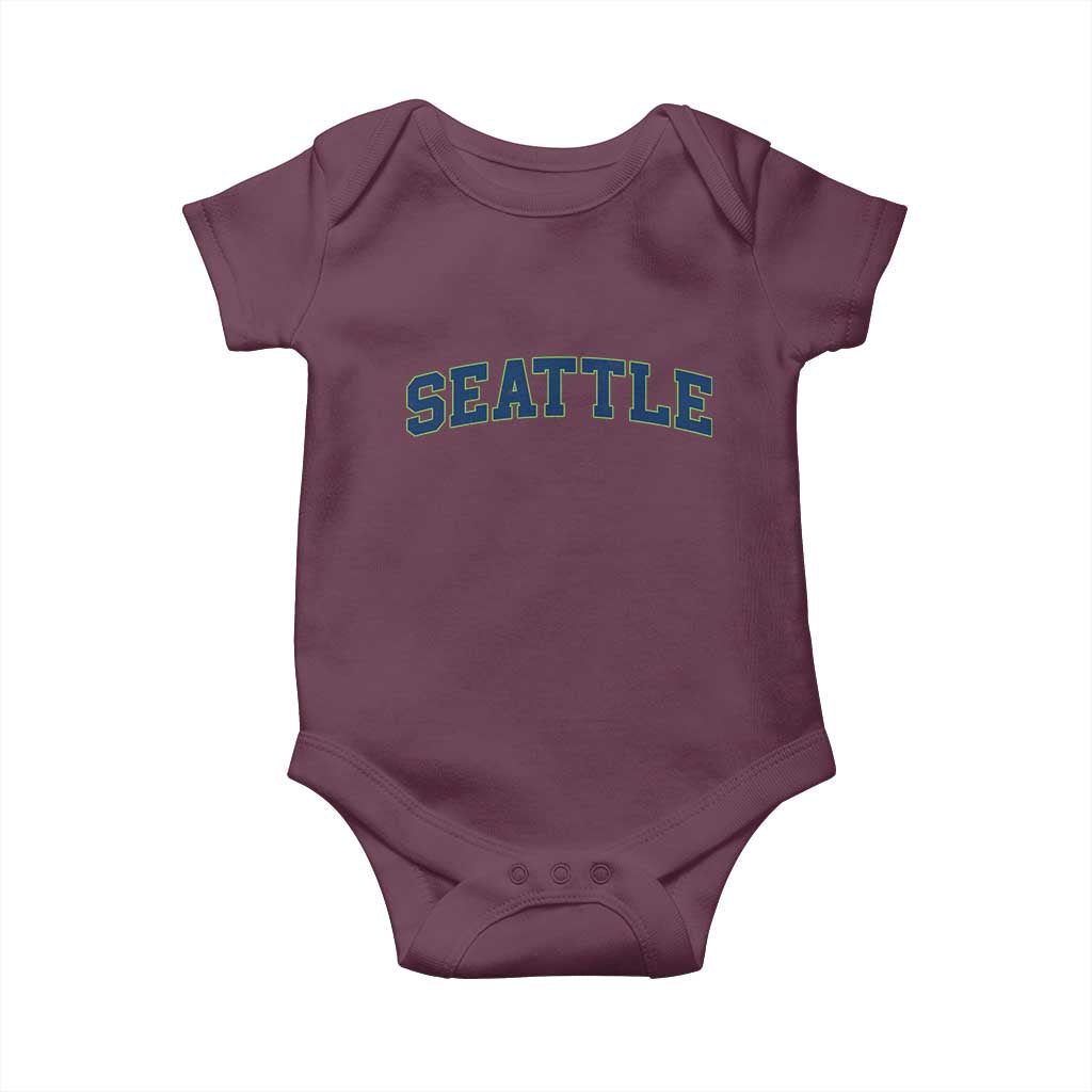 Seattle Fan Baby Onesie Vintage Athletic Sports City Game Day TS11 Maroon Print Your Wear