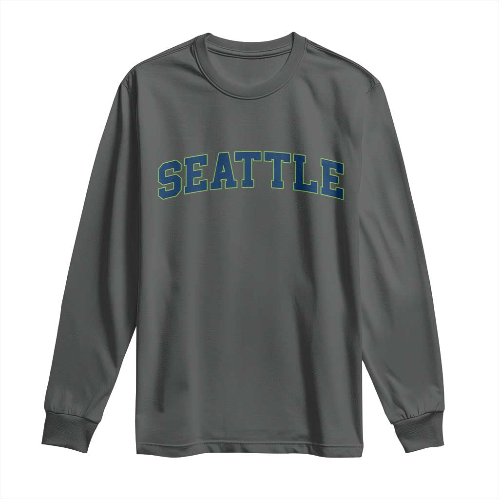 Seattle Fan Long Sleeve Shirt Vintage Athletic Sports City Game Day TS11 Dark Heather Print Your Wear