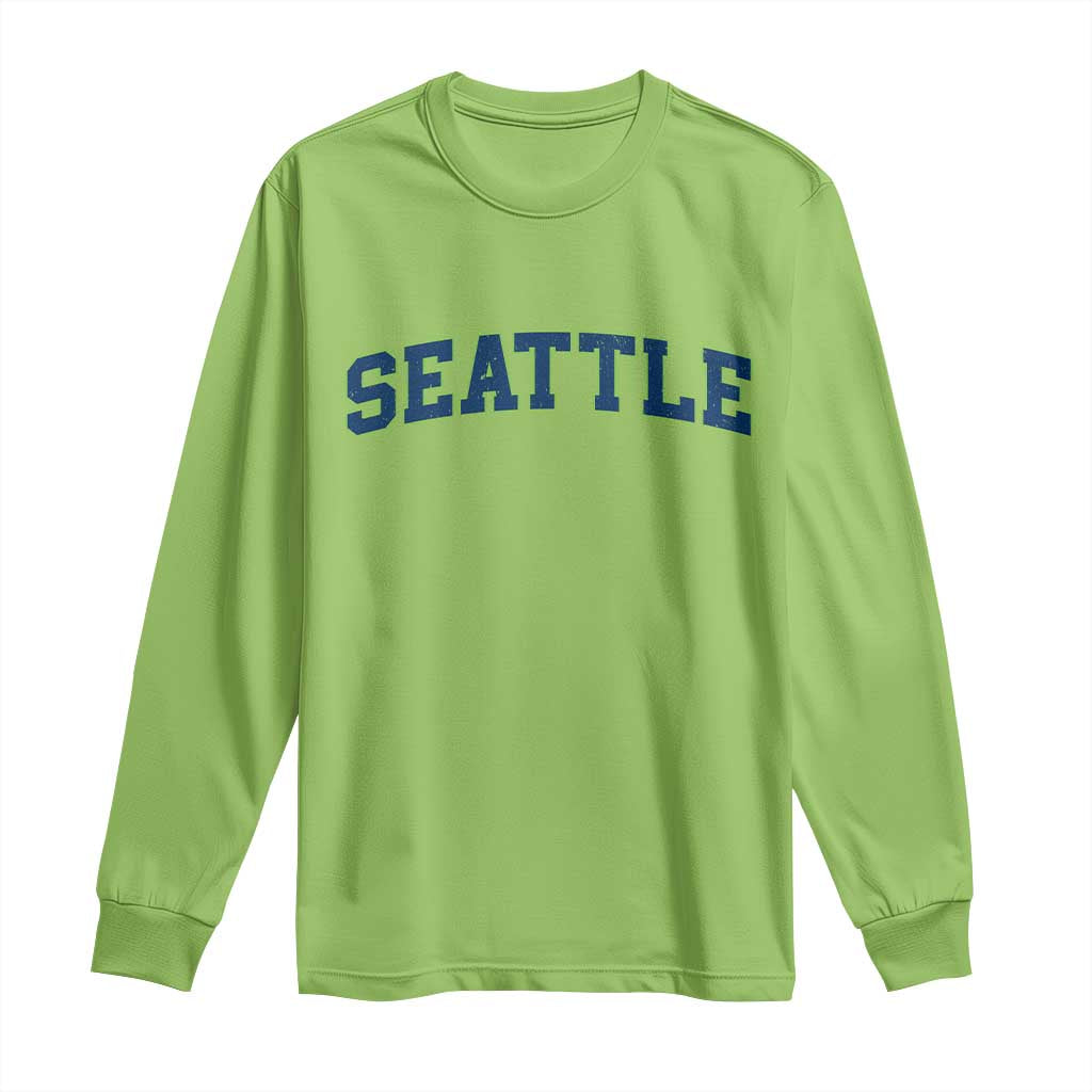 Seattle Fan Long Sleeve Shirt Vintage Athletic Sports City Game Day TS11 Lime Print Your Wear