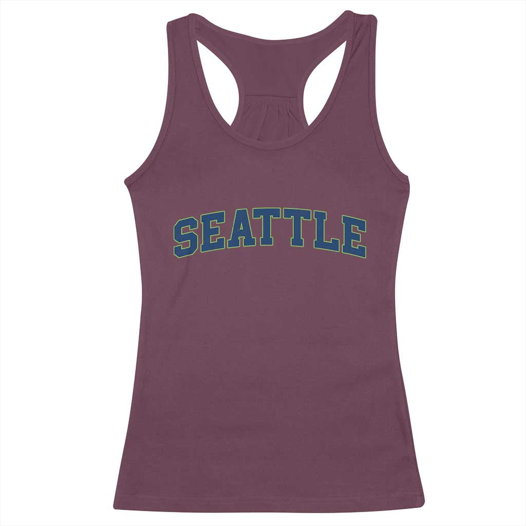 Seattle Fan Racerback Tank Top Vintage Athletic Sports City Game Day TS11 Maroon Print Your Wear