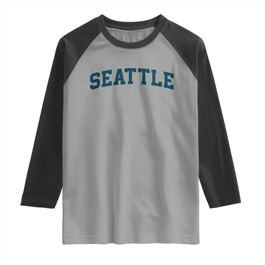 Seattle Fan Raglan Shirt Vintage Athletic Sports City Game Day TS11 Sport Gray Black Print Your Wear