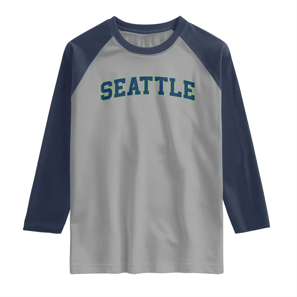 Seattle Fan Raglan Shirt Vintage Athletic Sports City Game Day TS11 Sport Gray Navy Print Your Wear
