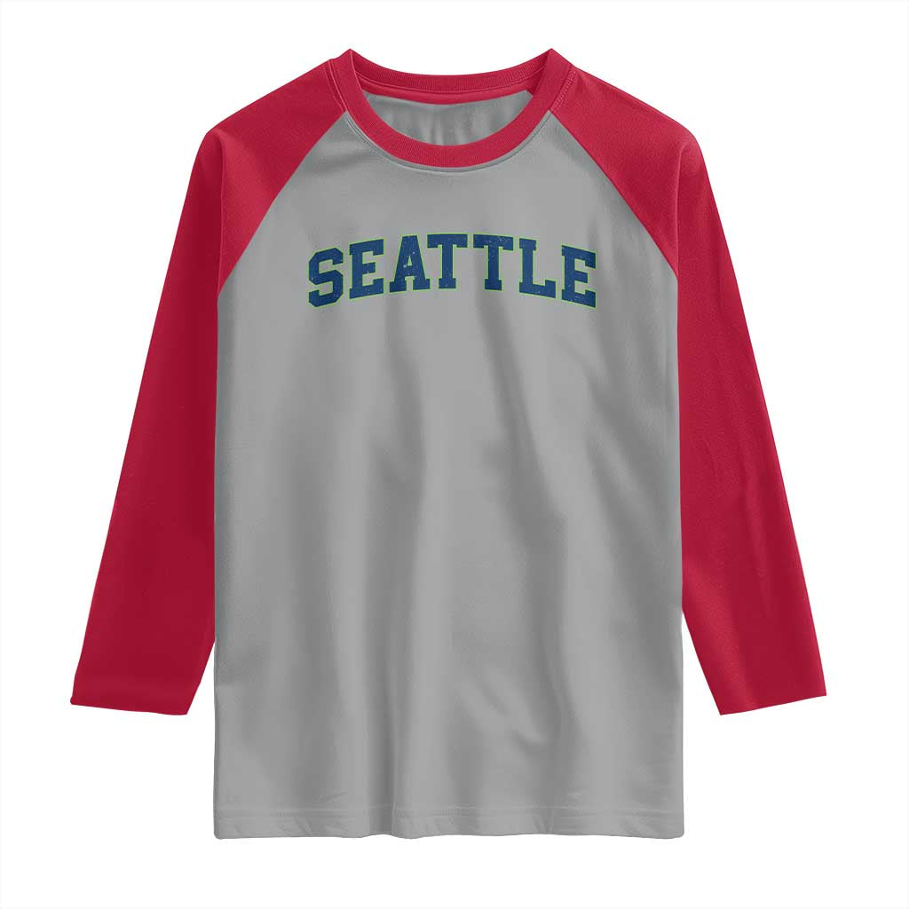 Seattle Fan Raglan Shirt Vintage Athletic Sports City Game Day TS11 Sport Gray Red Print Your Wear