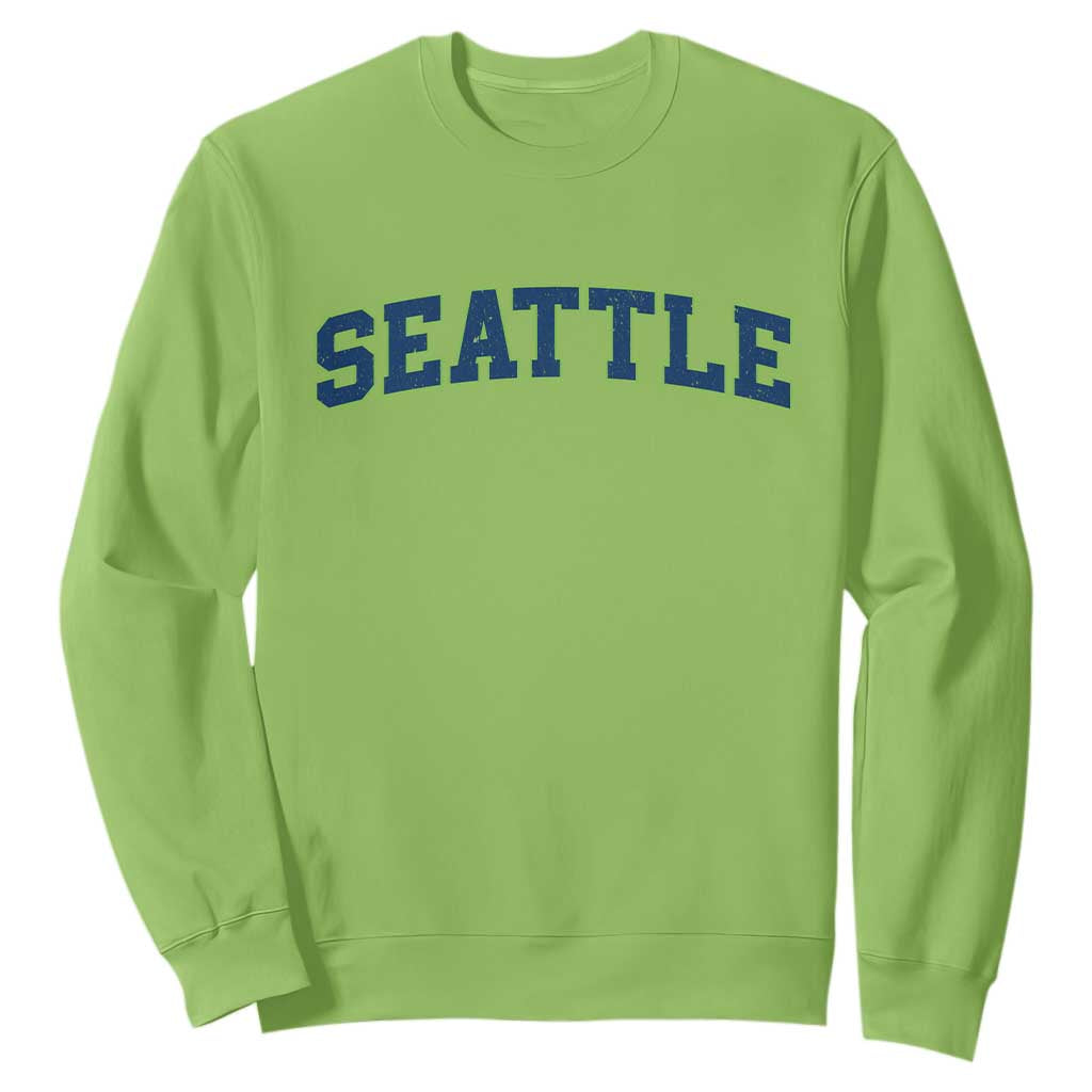 Seattle Fan Sweatshirt Vintage Athletic Sports City Game Day TS11 Lime Print Your Wear