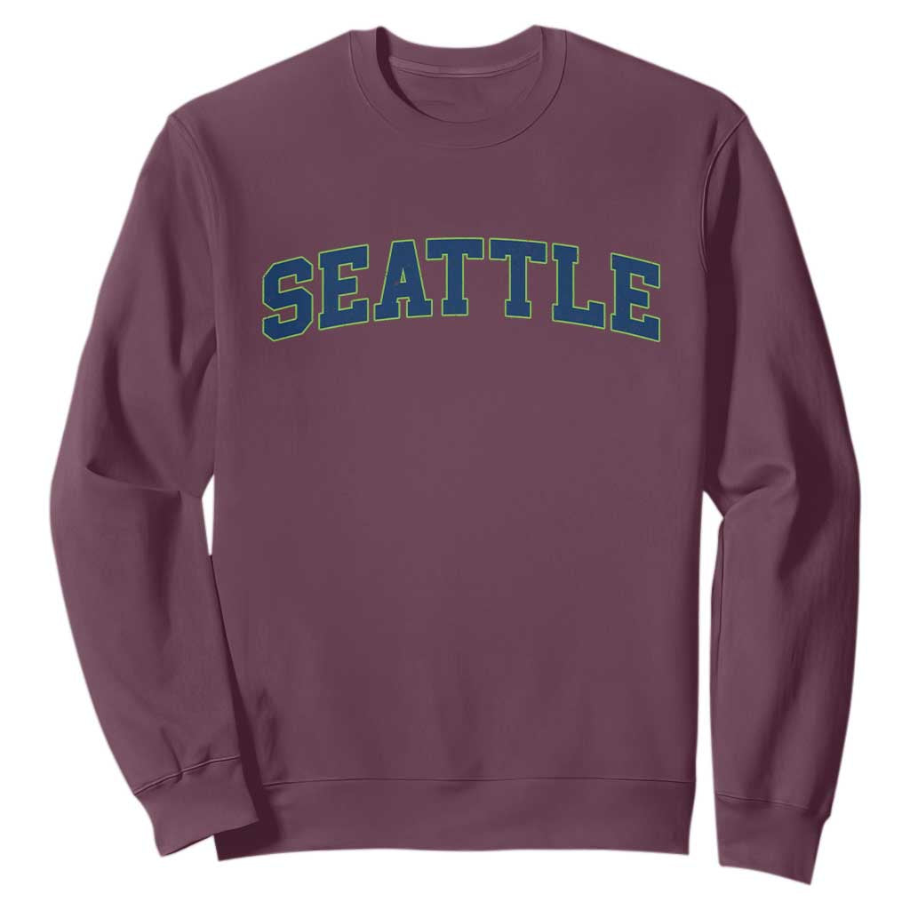 Seattle Fan Sweatshirt Vintage Athletic Sports City Game Day TS11 Maroon Print Your Wear