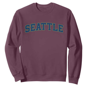 Seattle Fan Sweatshirt Vintage Athletic Sports City Game Day TS11 Maroon Print Your Wear
