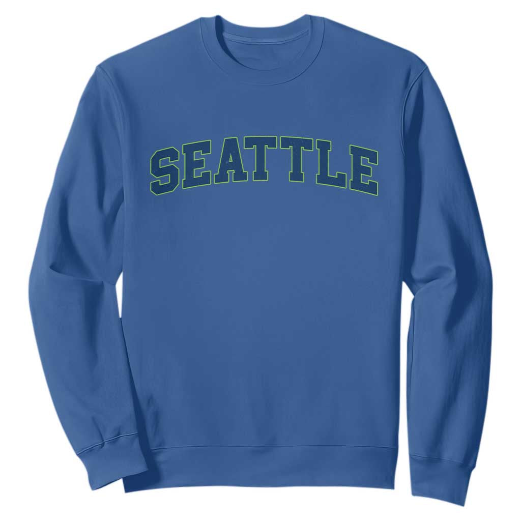Seattle Fan Sweatshirt Vintage Athletic Sports City Game Day TS11 Royal Blue Print Your Wear