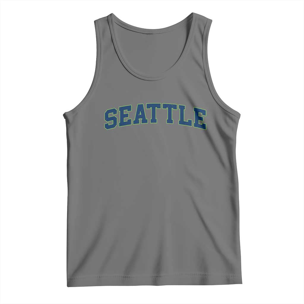 Seattle Fan Tank Top Vintage Athletic Sports City Game Day TS11 Black Heather Print Your Wear