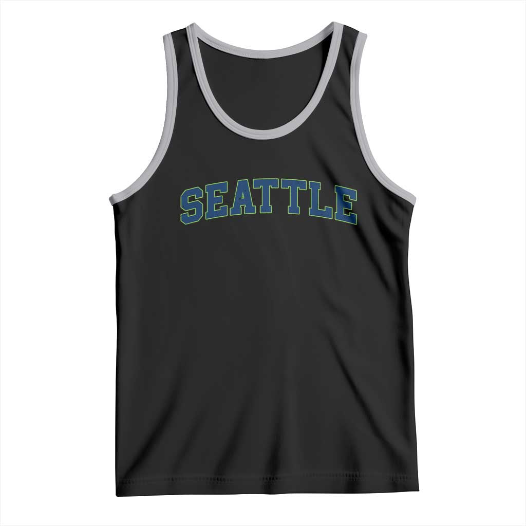 Seattle Fan Tank Top Vintage Athletic Sports City Game Day TS11 Black Athletic Heather Print Your Wear
