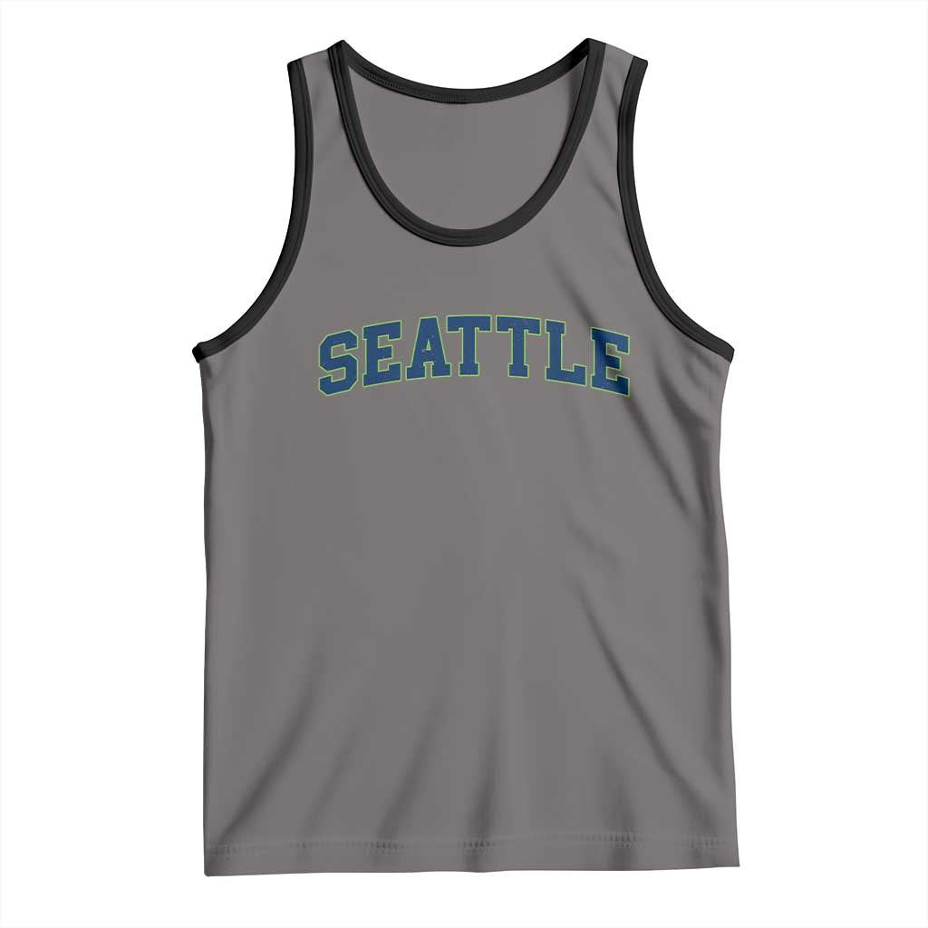 Seattle Fan Tank Top Vintage Athletic Sports City Game Day TS11 Deep Heather Black Print Your Wear