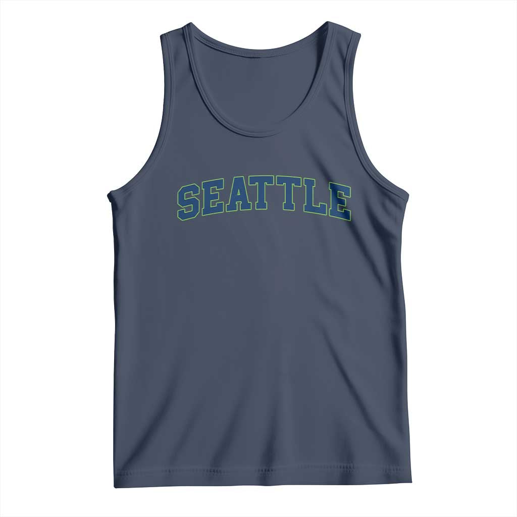 Seattle Fan Tank Top Vintage Athletic Sports City Game Day TS11 Navy Print Your Wear