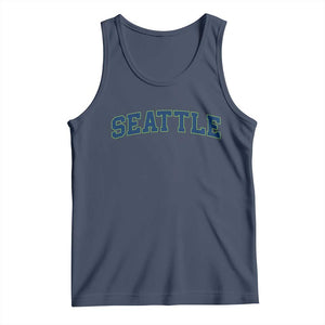 Seattle Fan Tank Top Vintage Athletic Sports City Game Day TS11 Navy Print Your Wear