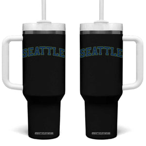 Seattle Fan Tumbler With Handle Vintage Athletic Sports City Game Day TS11 One Size: 40 oz Black Print Your Wear