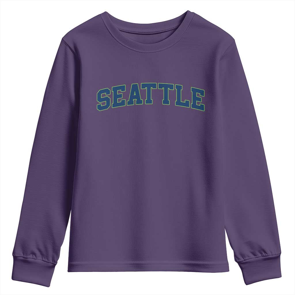 Seattle Fan Youth Sweatshirt Vintage Athletic Sports City Game Day TS11 Purple Print Your Wear