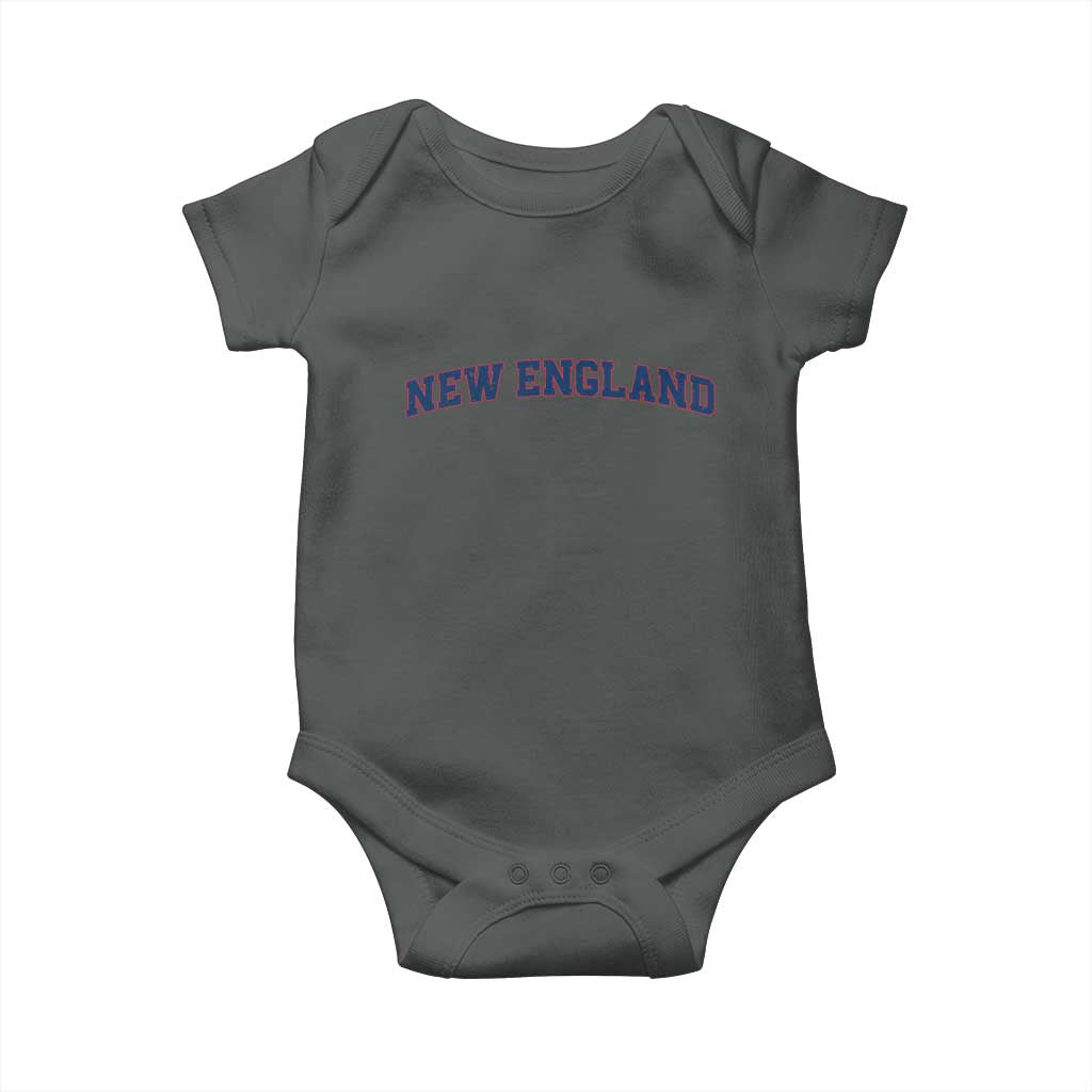 New England Fan Baby Onesie Vintage Athletic Sports Game Day TS11 Dark Heather Print Your Wear