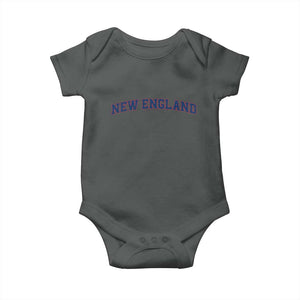 New England Fan Baby Onesie Vintage Athletic Sports Game Day TS11 Dark Heather Print Your Wear
