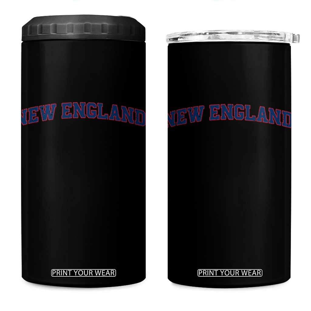New England Fan 4 in 1 Can Cooler Tumbler Vintage Athletic Sports Game Day TS11 One Size: 16 oz Black Print Your Wear