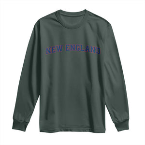 New England Fan Long Sleeve Shirt Vintage Athletic Sports Game Day TS11 Dark Forest Green Print Your Wear