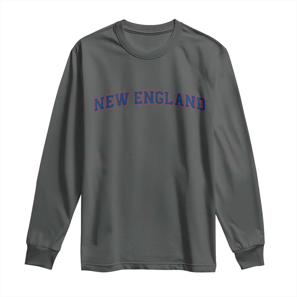 New England Fan Long Sleeve Shirt Vintage Athletic Sports Game Day TS11 Dark Heather Print Your Wear