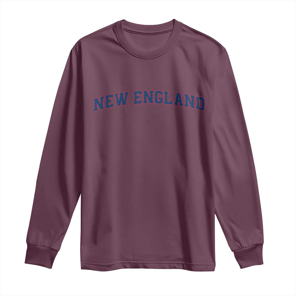 New England Fan Long Sleeve Shirt Vintage Athletic Sports Game Day TS11 Maroon Print Your Wear