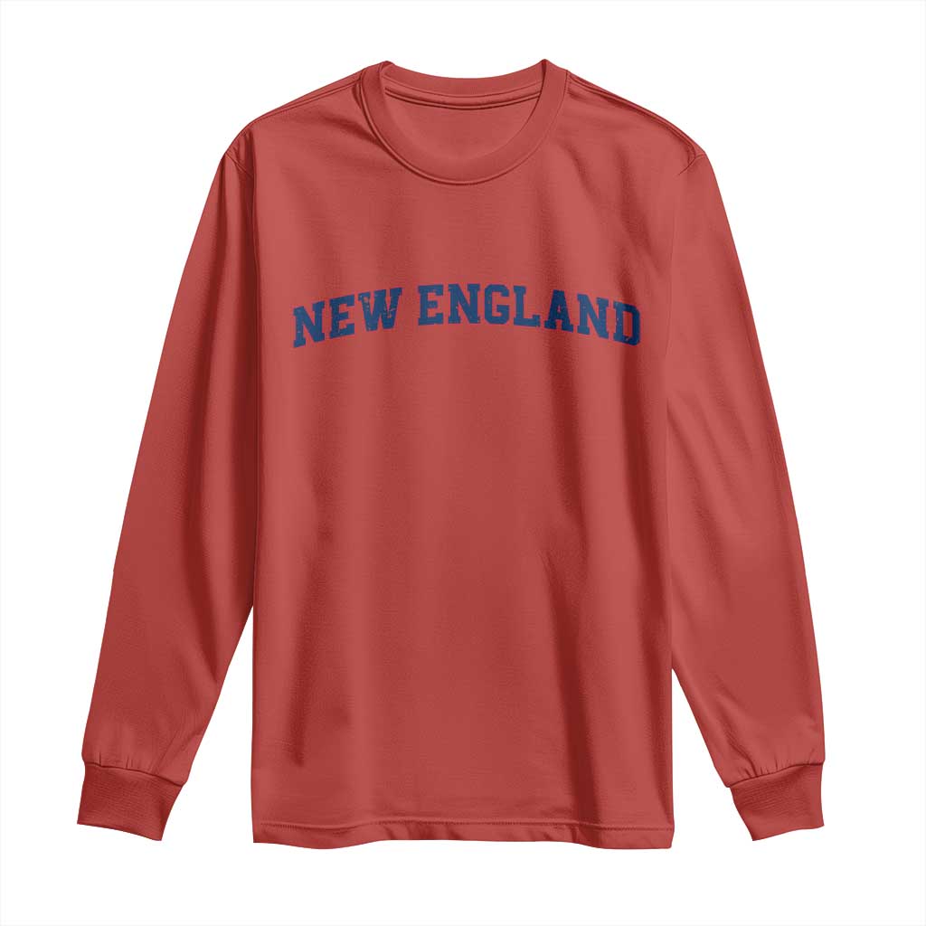 New England Fan Long Sleeve Shirt Vintage Athletic Sports Game Day TS11 Red Print Your Wear