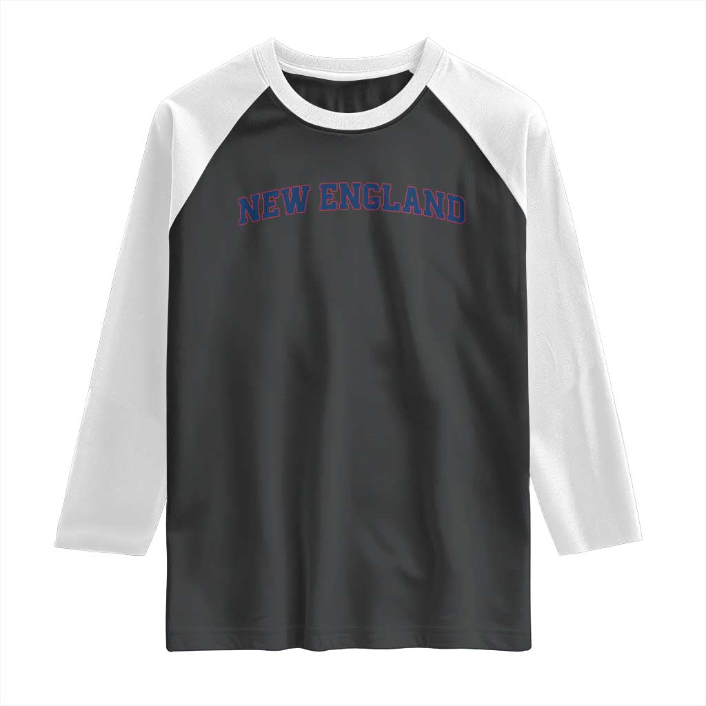 New England Fan Raglan Shirt Vintage Athletic Sports Game Day TS11 Black White Print Your Wear