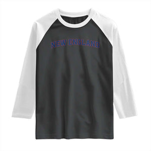 New England Fan Raglan Shirt Vintage Athletic Sports Game Day TS11 Black White Print Your Wear