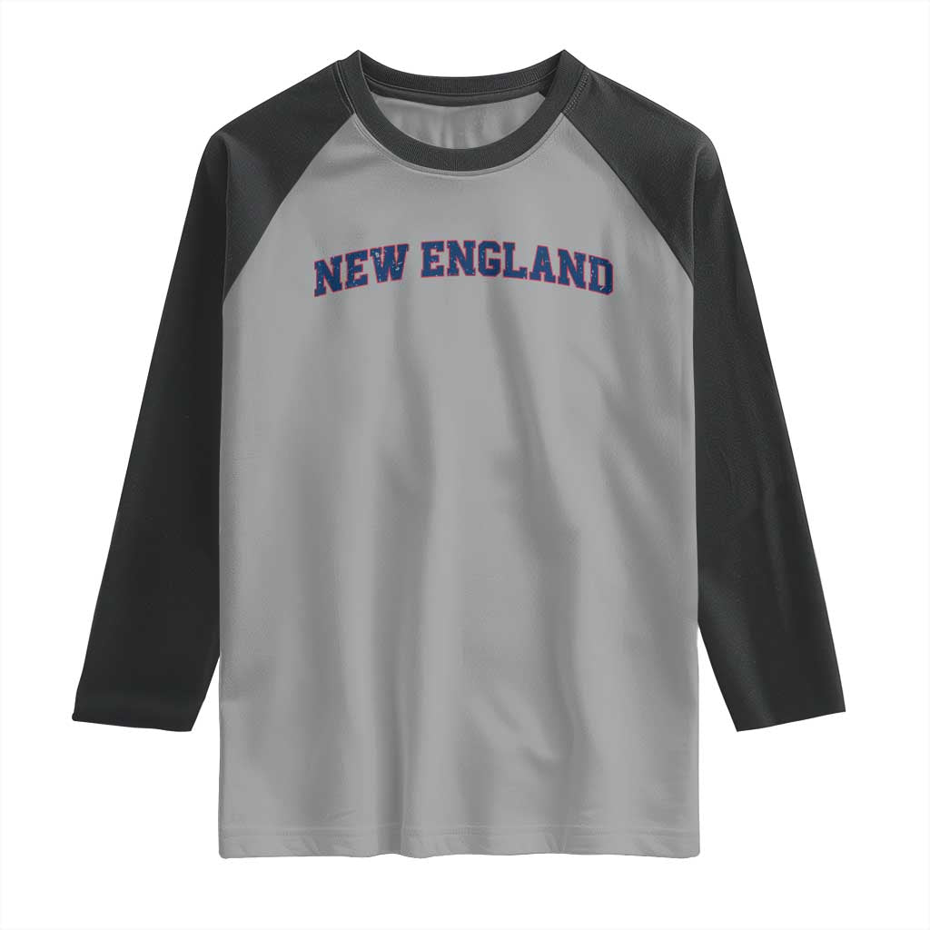 New England Fan Raglan Shirt Vintage Athletic Sports Game Day TS11 Sport Gray Black Print Your Wear