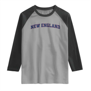 New England Fan Raglan Shirt Vintage Athletic Sports Game Day TS11 Sport Gray Black Print Your Wear