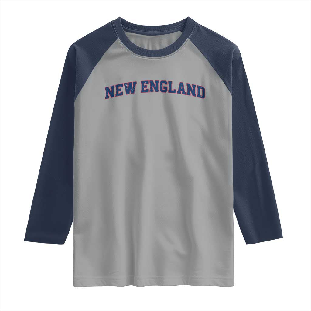 New England Fan Raglan Shirt Vintage Athletic Sports Game Day TS11 Sport Gray Navy Print Your Wear
