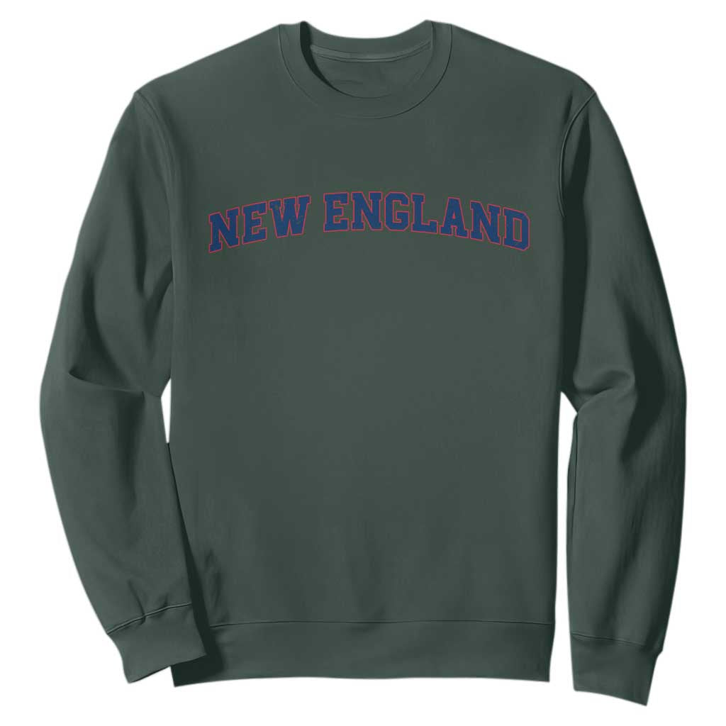 New England Fan Sweatshirt Vintage Athletic Sports Game Day TS11 Dark Forest Green Print Your Wear
