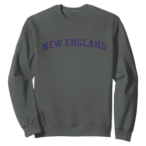 New England Fan Sweatshirt Vintage Athletic Sports Game Day TS11 Dark Heather Print Your Wear