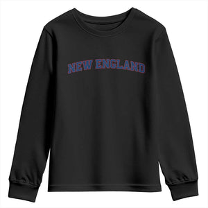 New England Fan Youth Sweatshirt Vintage Athletic Sports Game Day TS11 Black Print Your Wear
