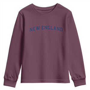 New England Fan Youth Sweatshirt Vintage Athletic Sports Game Day TS11 Maroon Print Your Wear