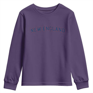 New England Fan Youth Sweatshirt Vintage Athletic Sports Game Day TS11 Purple Print Your Wear