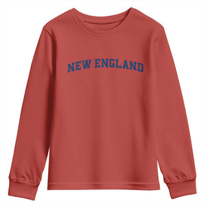 New England Fan Youth Sweatshirt Vintage Athletic Sports Game Day TS11 Red Print Your Wear