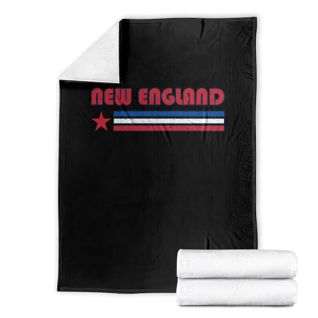 New England Fan Throw Blanket Vintage Athletic Sports Star And Stripes TS11 Black Print Your Wear