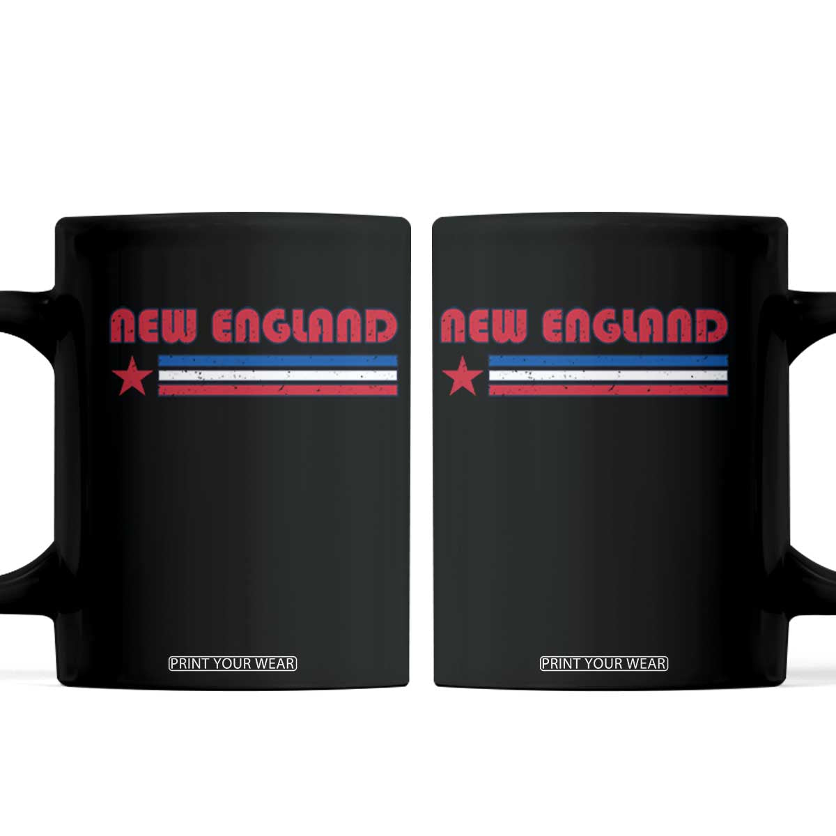 New England Fan Coffee Mug Vintage Athletic Sports Star And Stripes TS11 Black Print Your Wear