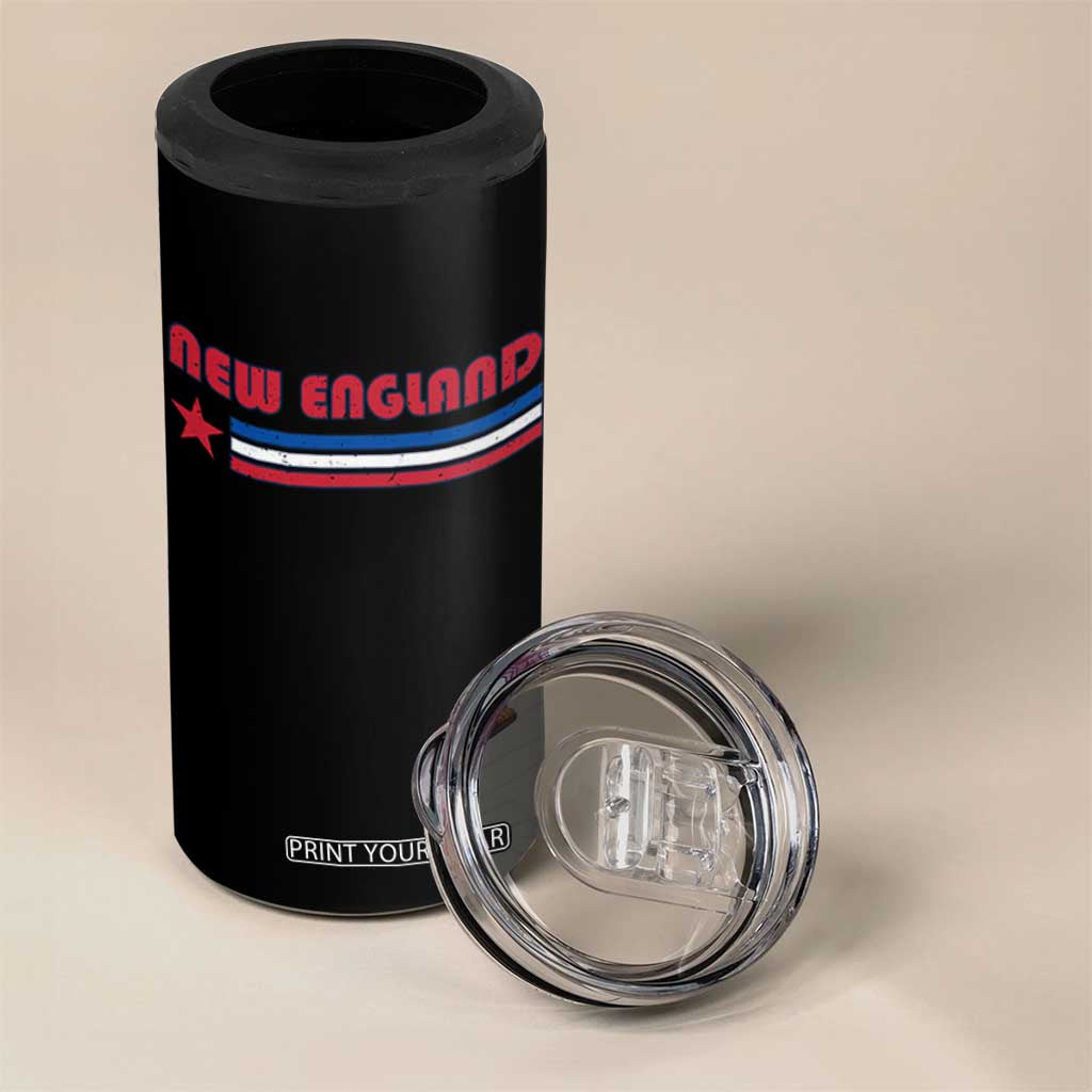 New England Fan 4 in 1 Can Cooler Tumbler Vintage Athletic Sports Star And Stripes TS11 Print Your Wear