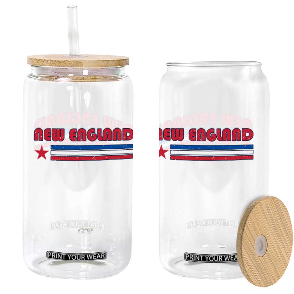 New England Fan Glass Can Vintage Athletic Sports Star And Stripes TS11 Print Your Wear